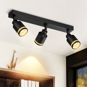 Nettlife lámpara de techo negro gu10 42x5