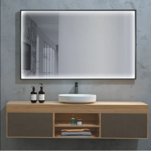 Espejo rectangular tri LED ability antivaho 80x100 marco negro