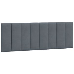 vidaXL cabecero de cama acolchado terciopelo gris oscuro 140 cm