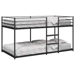 Cama 90x200 cm,litera sin colchón acero negro rhu4661
