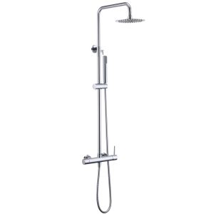 Valaz barra de ducha monomando redonda ajustable hasta 120cm cromada - 20cm