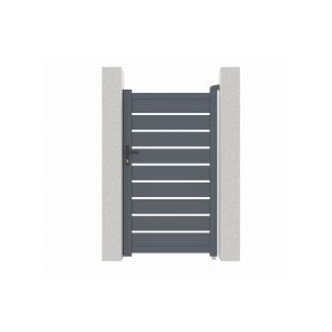 Pack puerta peatonal vogel 1m h.180cm + 2 postes a.190cm gris