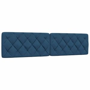 Cabecero de cama acolchado tela azul 200 cm eso2521