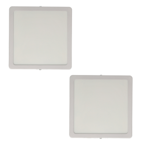 2x downlight LED 18w luz neutra 4200k, cuadrado de superficie. Color blanco