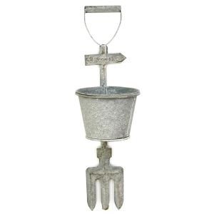 Jardinera coLGante de metal gris