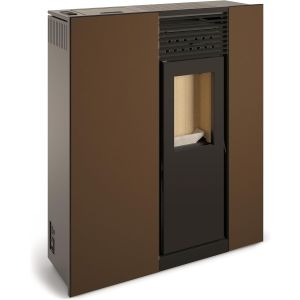 Tj - estufa de pellets de pasillo modelo virgo de 10 kw - color marrón