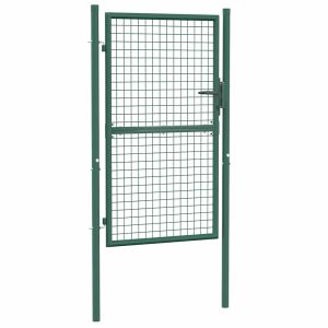vidaXL puerta de valla de acero 100 x 150 cm verde