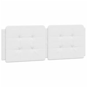 vidaXL cabecero de cama acolchado cuero sintético blanco 140 cm