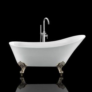 Bañera con patas balmain  161 cm patas águila bronce envejecido