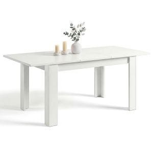 Mesa de comedor extensible 140-190x90 cm sira blanco artik