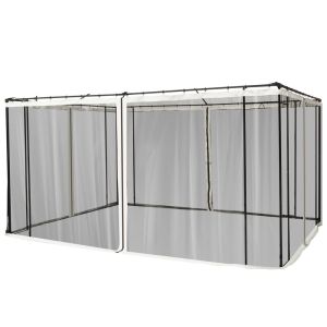 4 paneles mosquitera carpa 352x207cm poliéster, nylon Outsunny