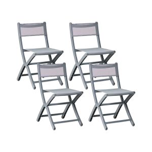 Conjunto de 4 sillas de jardín talca gris oscuro