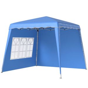 Carpa plegable 289x289x250 cm tela oxford, acero color azul Outsunny