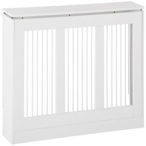 Cubierta de radiador 90x18x84 cm mdf, acero color blanco Homcom