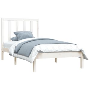 vidaXL estructura de cama madera maciza de pino blanco 75x190 cm