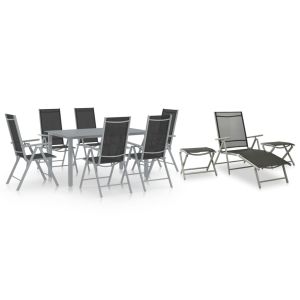 Juego de comedor para jardín exterior de 10 piezas