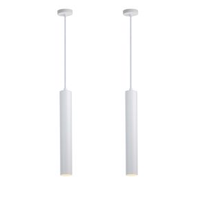 Pack 2 lámparas blanco tubo minimalista gu10, 40cm ajustable