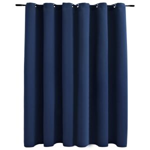 vidaXL cortina opaca con anillas de metal azul 290x245 cm