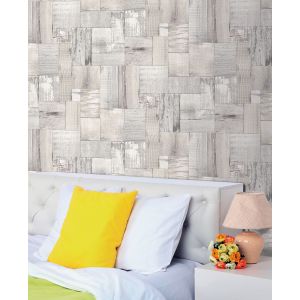 Papel pintado tnt textura madera blanco