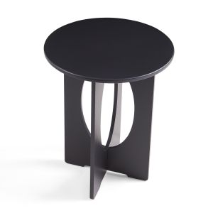 Mesa auxiliar podeldsvin 49xø40 cm redondo negro [en.casa]