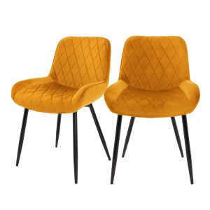 Juego de 2 sillas de comedor amarillo ml-design