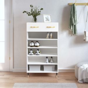 Zapatero madera de ingeniería blanco 60x35x105 cm esxt2751