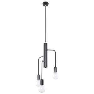 Candelabro duomo 3 negro acero 25x100x25cm