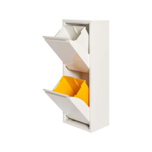 Jobgar cubo de basura blanco mate de 2x17l con 2 compartimentos - "eco"