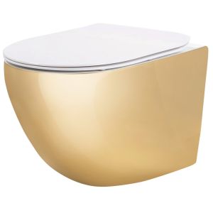 Rea taza de inodoro wc carlo mini tornado nf white gold, 49x36,5x35 cm
