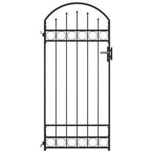 vidaXL puerta de valla assen con arco superior de acero, 89x200 cm, negro