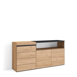 Cómoda, cajonera, 157x75x35 cm, roble rf3433