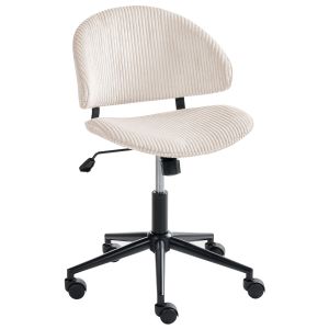 Silla de oficina kiana pana blanco crema