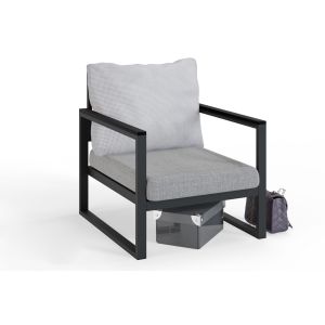Wellhome sillón de jardín antracita-gris, 74x65x75 cm