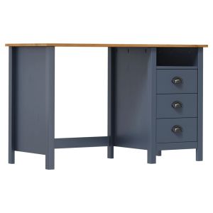 vidaXL escritorio hill con 3 cajones madera de pino gris 120x50x74 cm