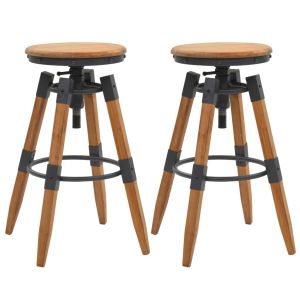 vidaXL taburetes de cocina 2 unidades madera maciza de abeto