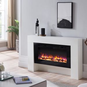 Chimenea eléctrica BALDERIA Zeus - chimenea de pie - blanco