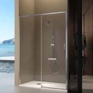 Mampara frontal serie delta - plata brillo - 138-140.6 cm - reversible
