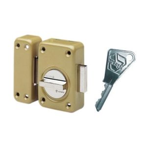 Cerradura mecánica vachette 7640 - con botón - barnizada - cilindro l.60 -
