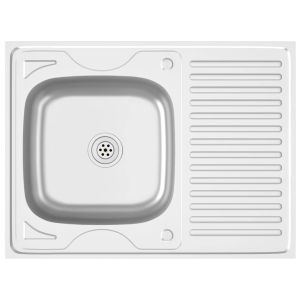 vidaXL fregadero de cocina con escurridor acero inox 800x600x155 mm