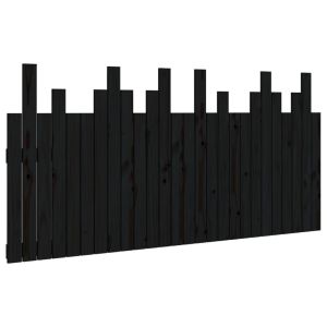 vidaXL cabecero de cama de pared madera maciza pino negro 166x3x80 cm