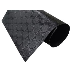 Suelo PVC| 100% caucho| botones negro| 1mm| 140x800cm