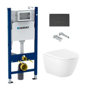 Pack geberit duofix + wc roca ona 53 + delta 50 negro