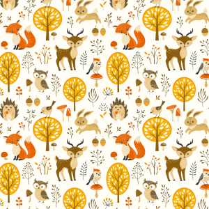Papel pitado infatil bosque amarillo 60cm por 250cm
