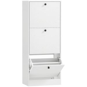 Zapatero estrecho 47x28x115 cm color blanco Homcom
