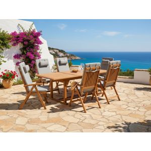 Conjunto de comedor marrón claro java premium