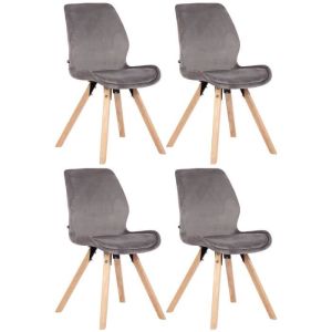 Sillas modernas luna - gris terciopelo - lote 4