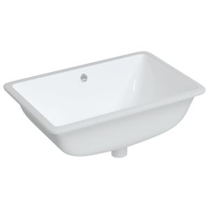 vidaXL lavabo de baño rectangular cerámica blanco 60x40x21 cm