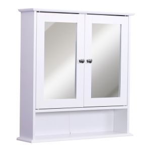Armário de parede mdf espelho de vidro blanco 56x13x58 cm