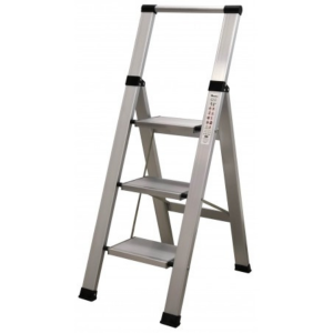 Escalera de aluminio plegable plana -3 peldaños 115cm