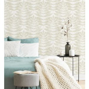 Papel pintado gaulan   lavable hojas beige de estilo 5.23m²